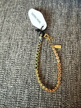 Electric Picks Gold Rainbow Crystal Bracelet NWT